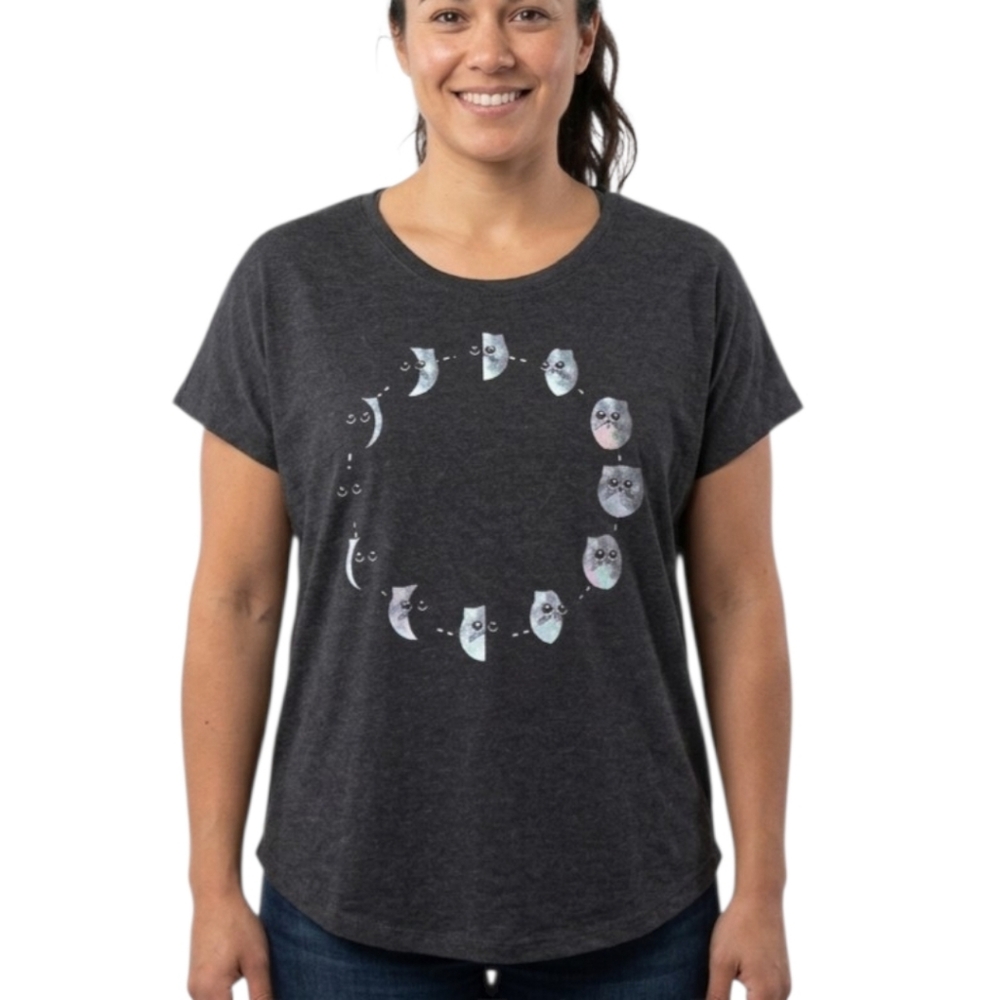 Choke Moon Phase Cat Shirt 2XL Tee
